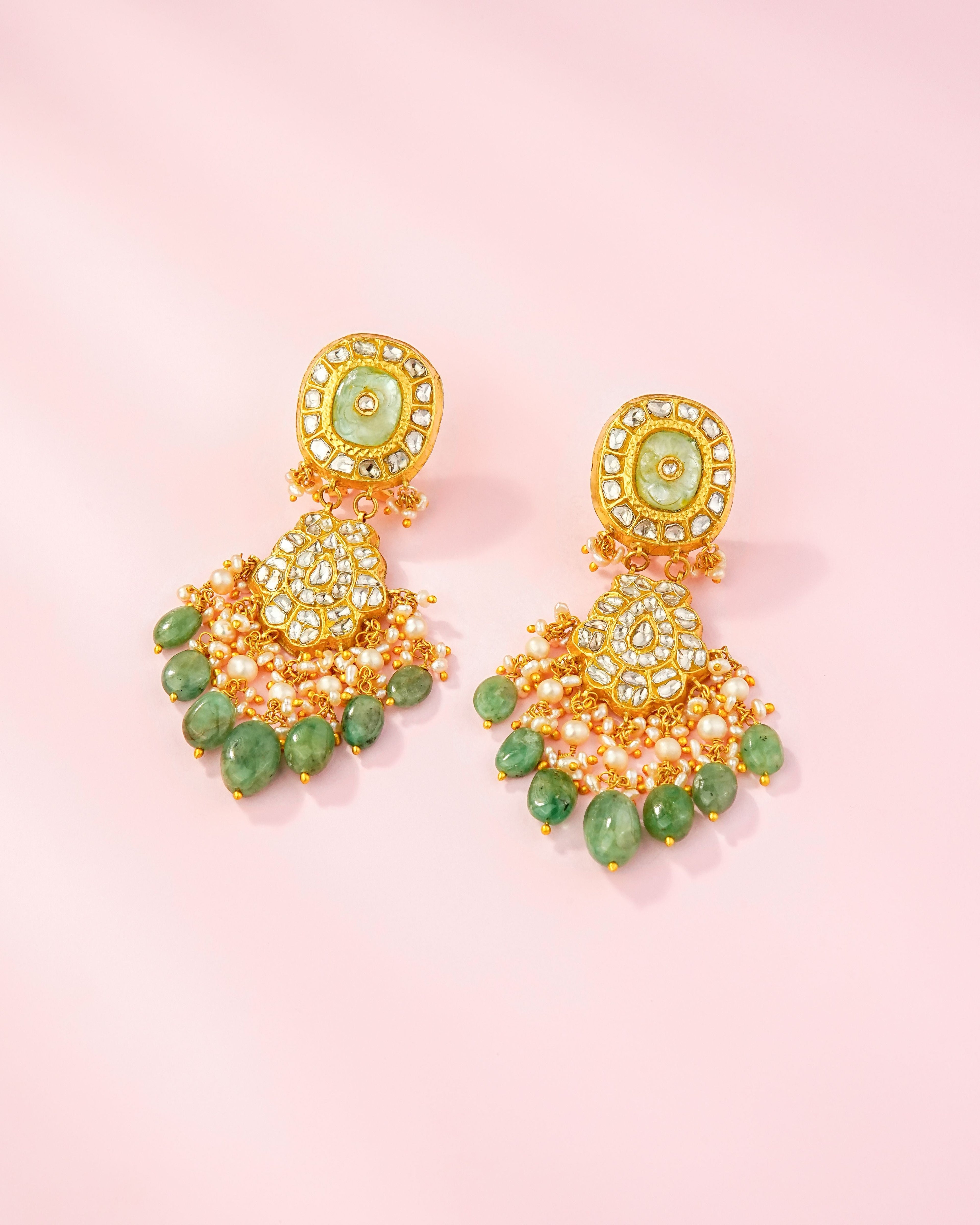 Dhyuti Polki Long Earrings