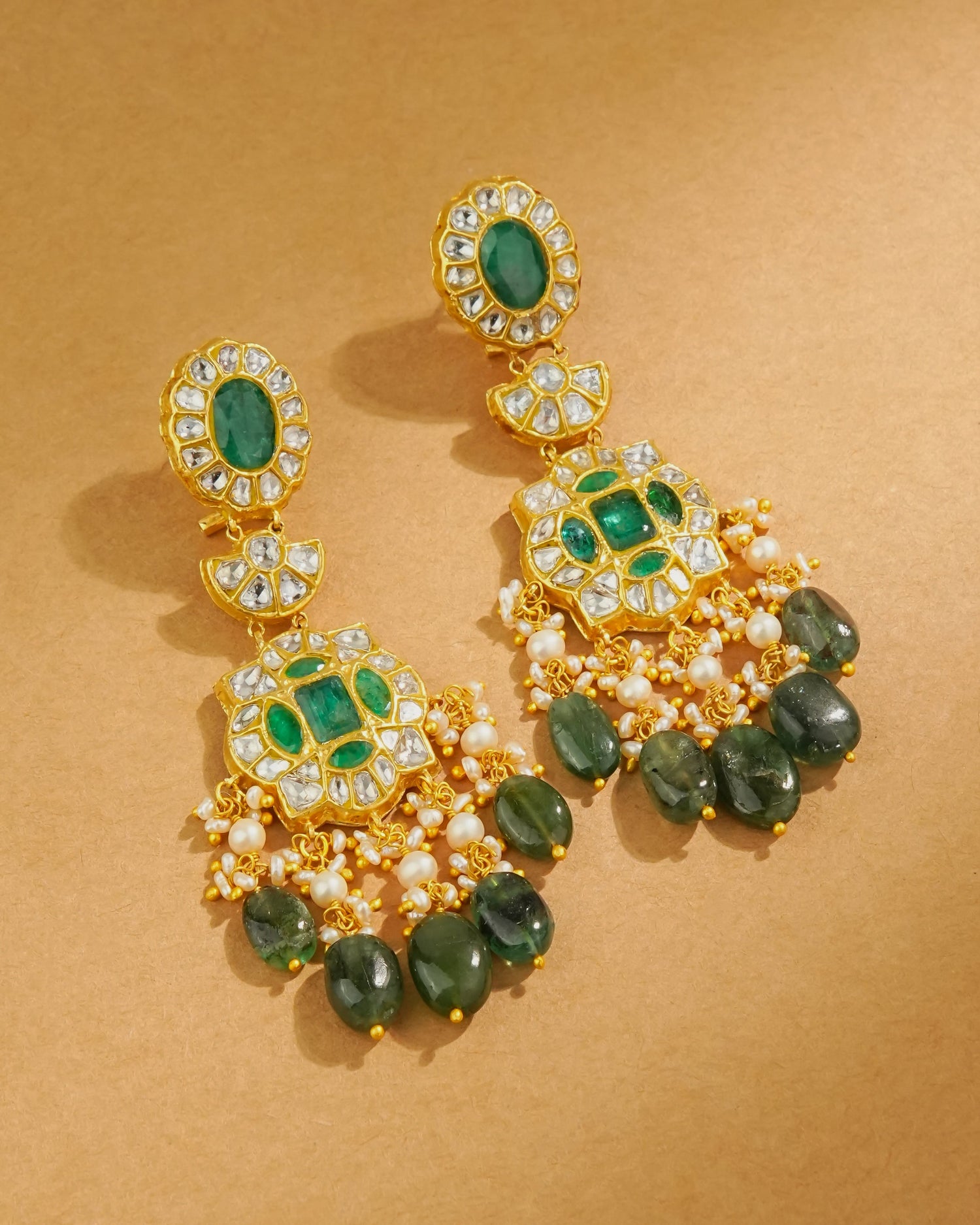 Alvina Polki Long Earrings