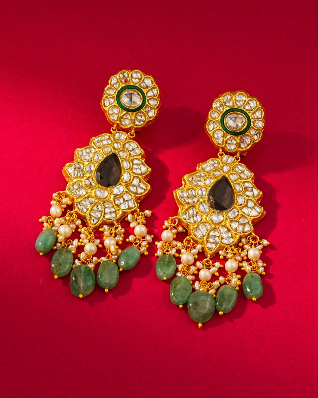 Anusya Polki Long Earrings