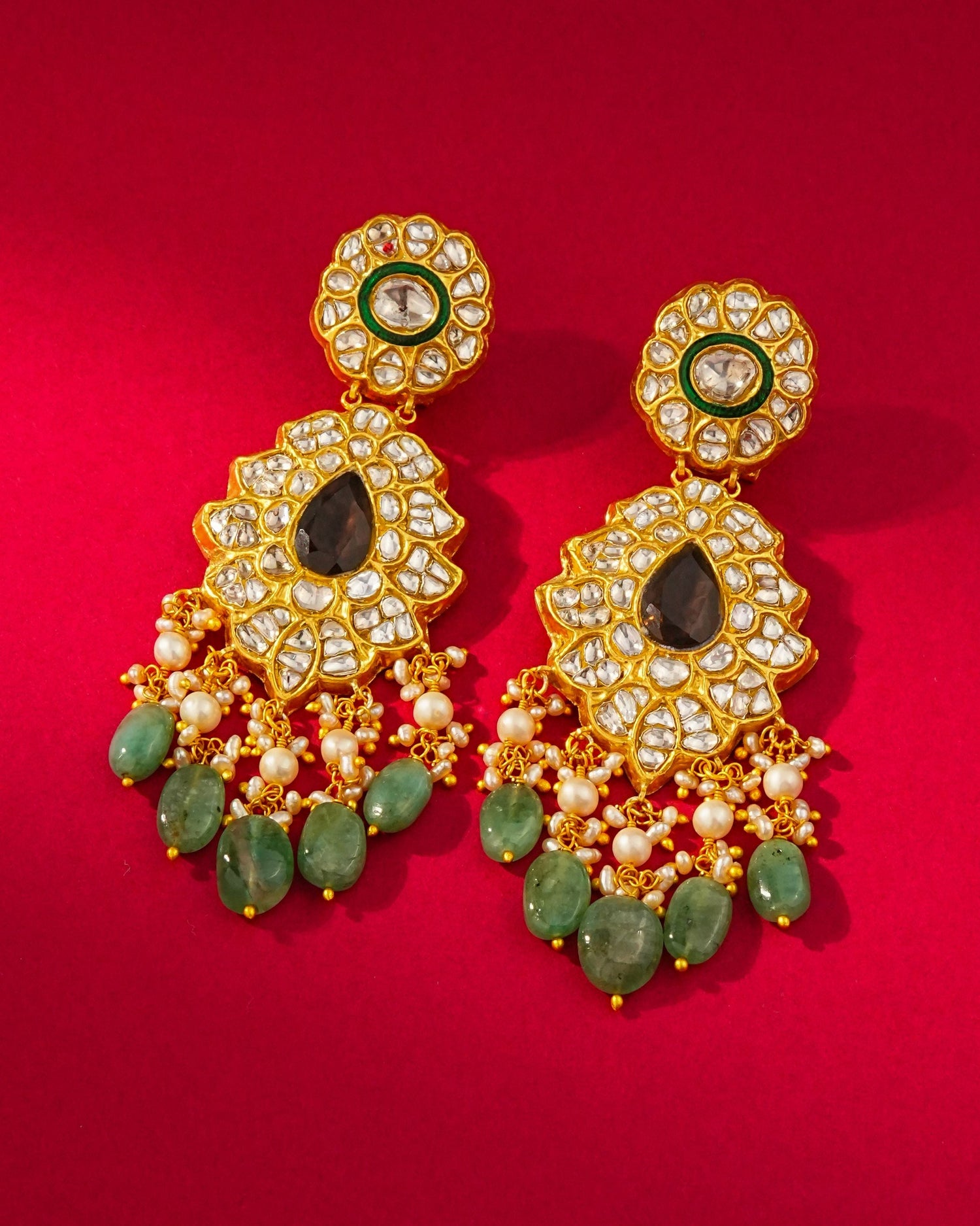 Anusya Polki Long Earrings