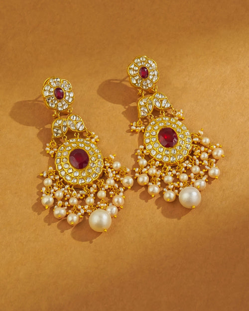 Dharvi Polki Long Earrings