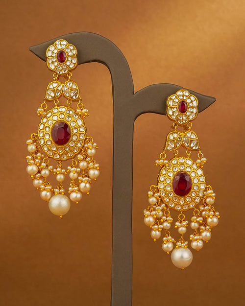 Dharvi Polki Long Earrings