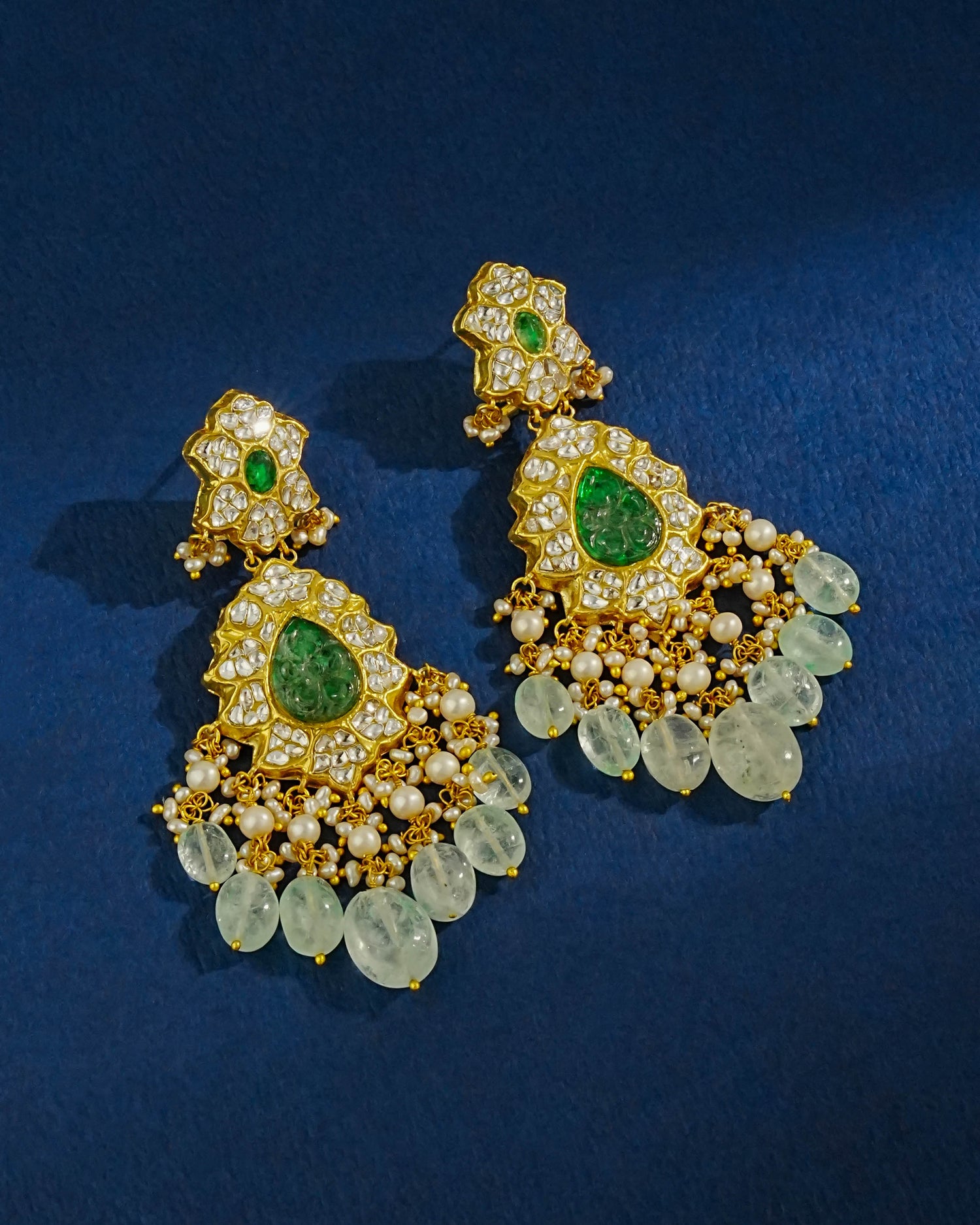 Nirika Polki Long Earrings