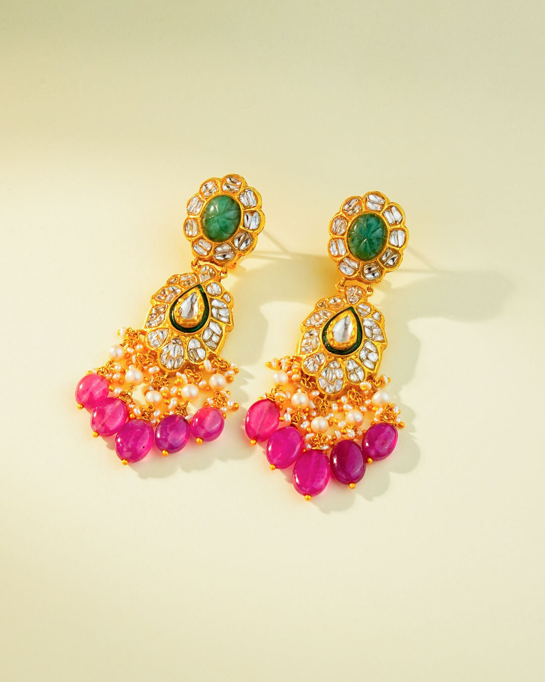 Limsha Polki Long Earrings
