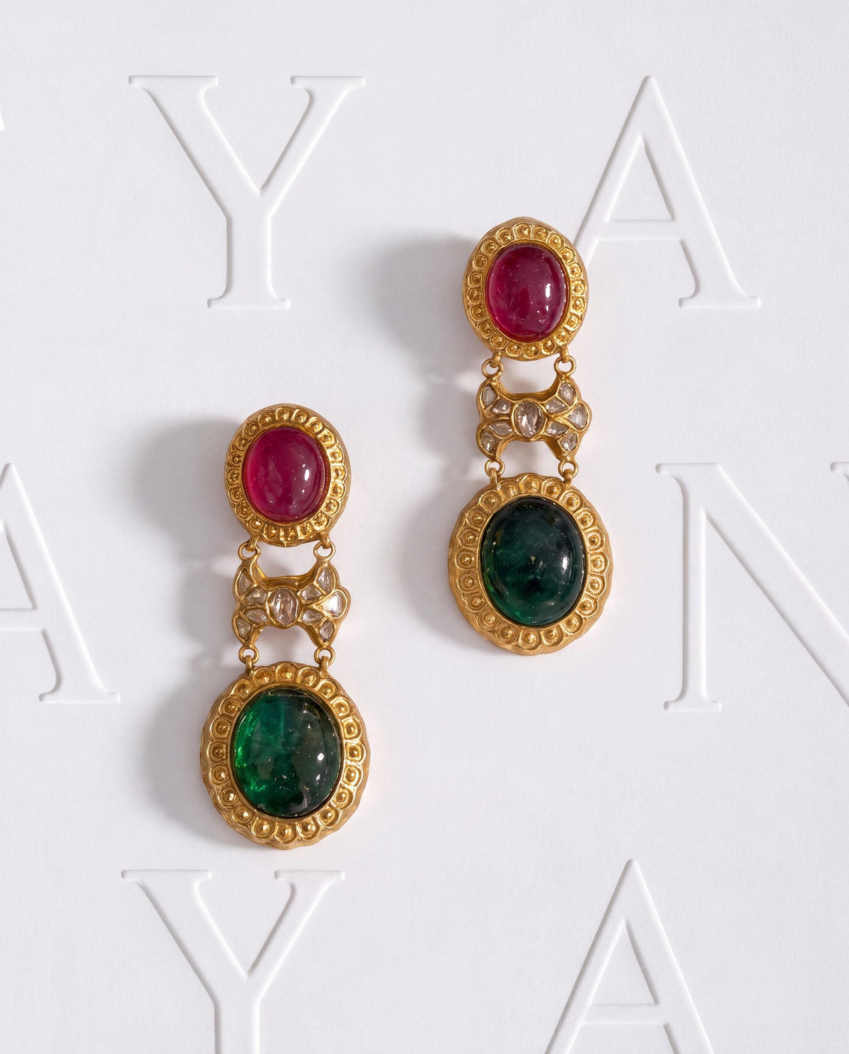 Somina Polki Long Earrings