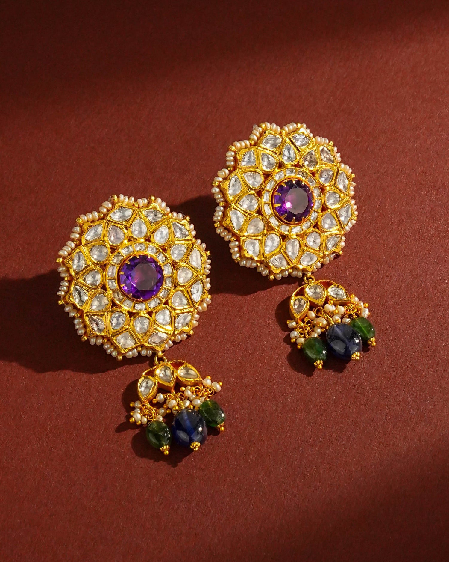 Akshra Polki Long Earrings
