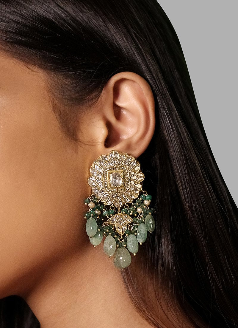 Maithli Polki Long Earrings - NO ORDERS