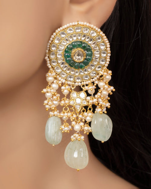 Musha Necklace and Vasanti Earrings Polki Set
