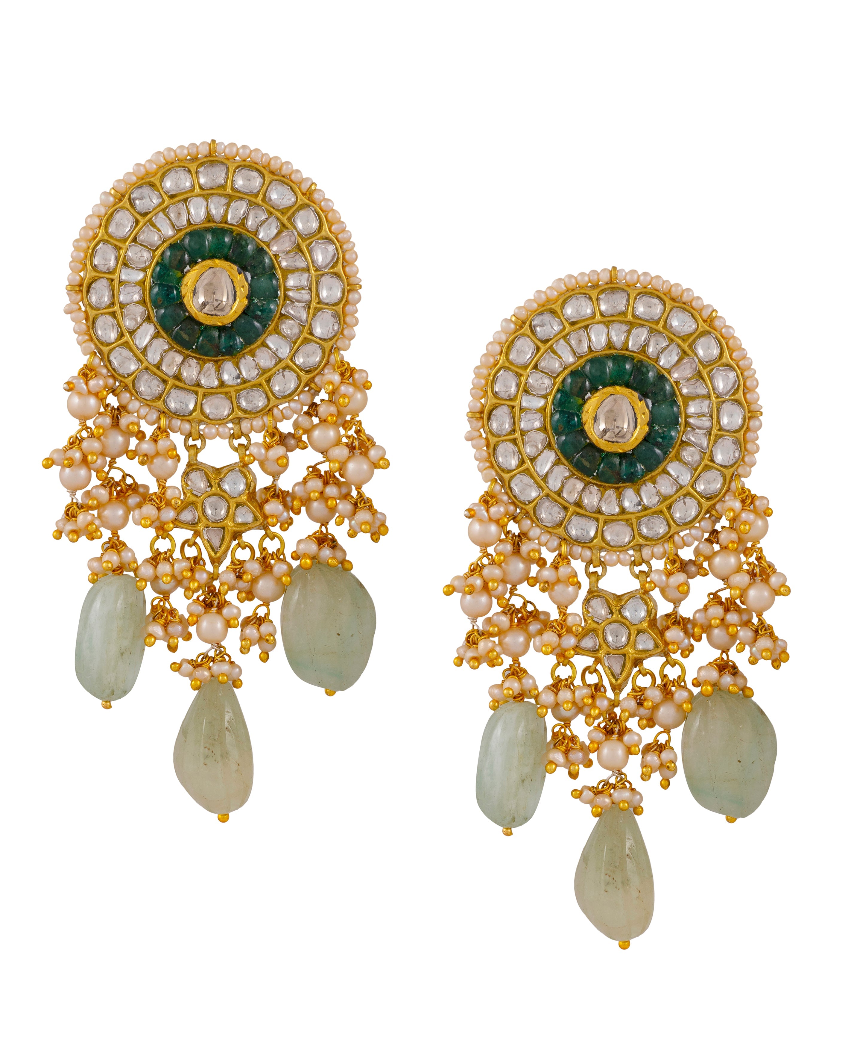 Musha Necklace and Vasanti Earrings Polki Set