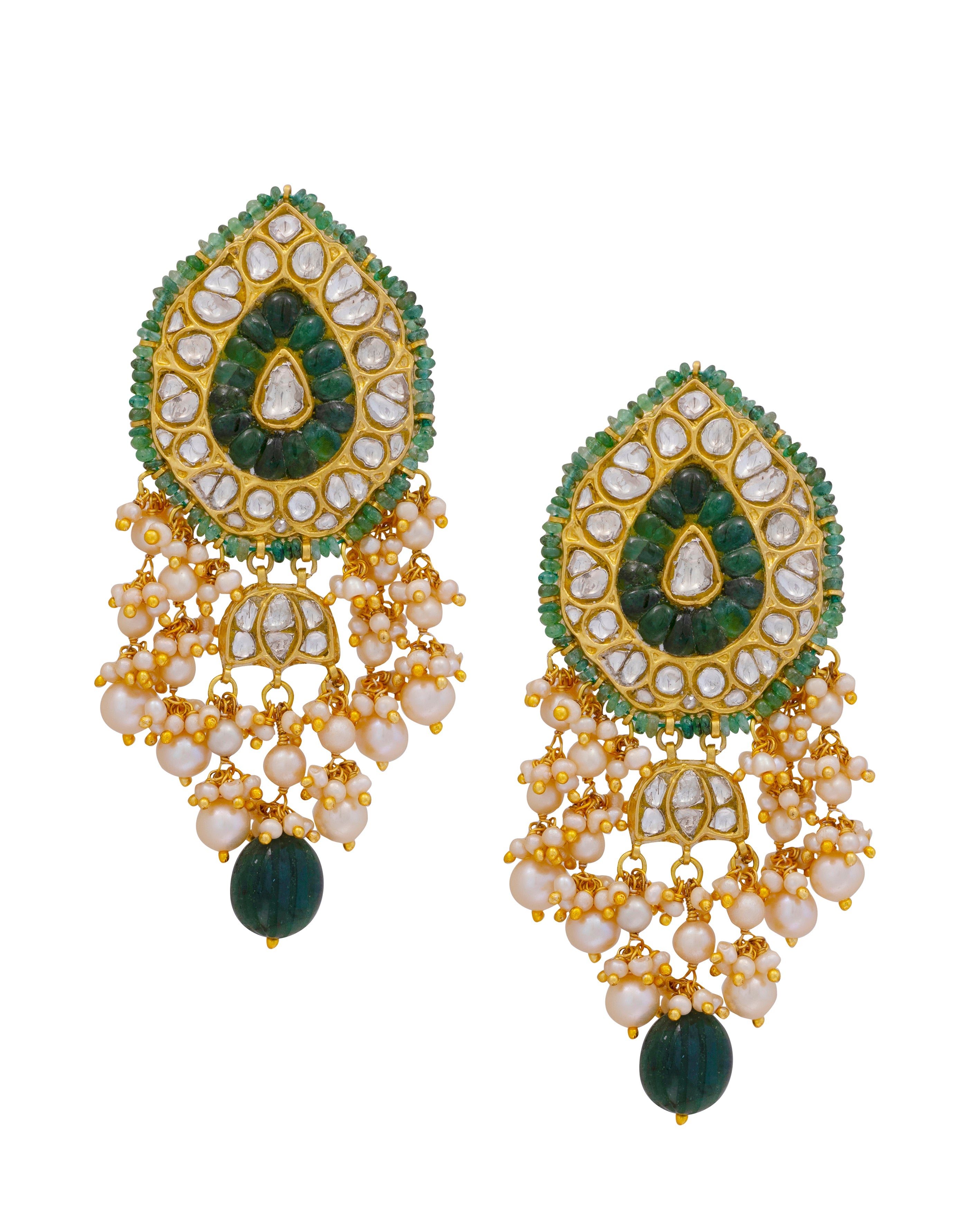 Priyal Necklace and Chitra Earrings Polki Set