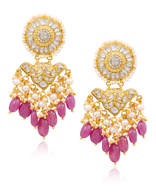 Siyali Choker And Katherine Long Earrings Polki Set