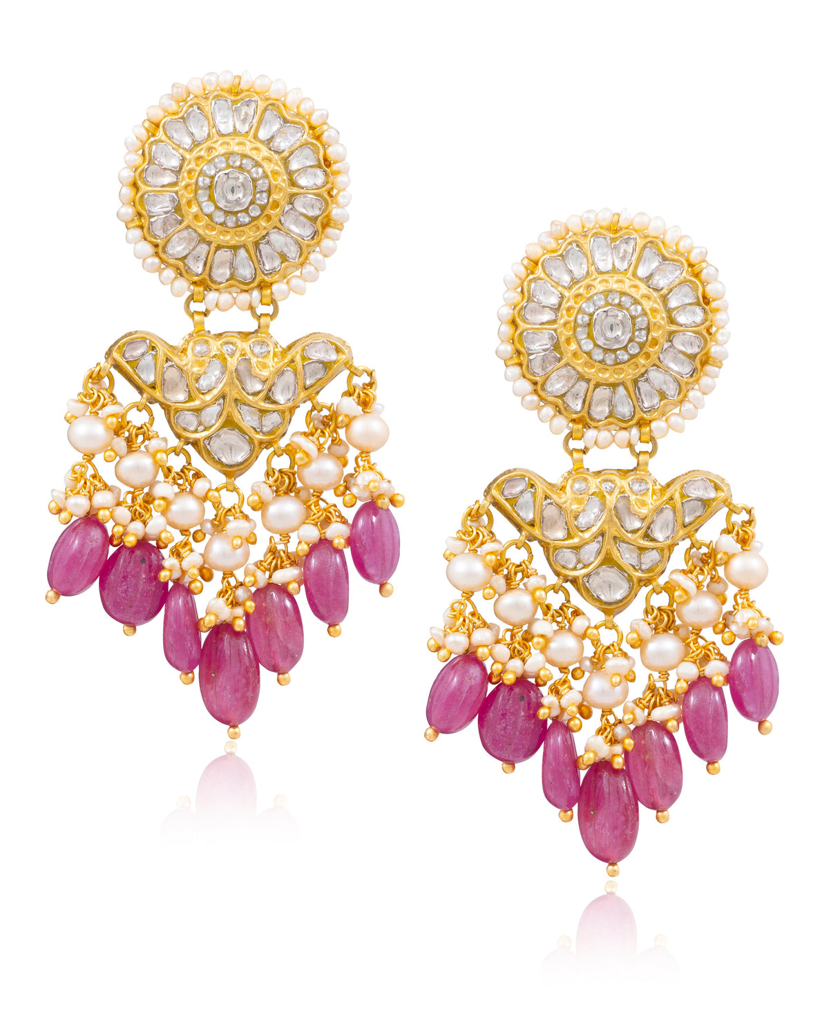 Siyali Choker And Katherine Long Earrings Polki Set