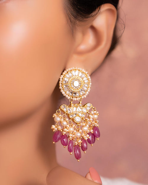 Siyali Choker And Katherine Long Earrings Polki Set
