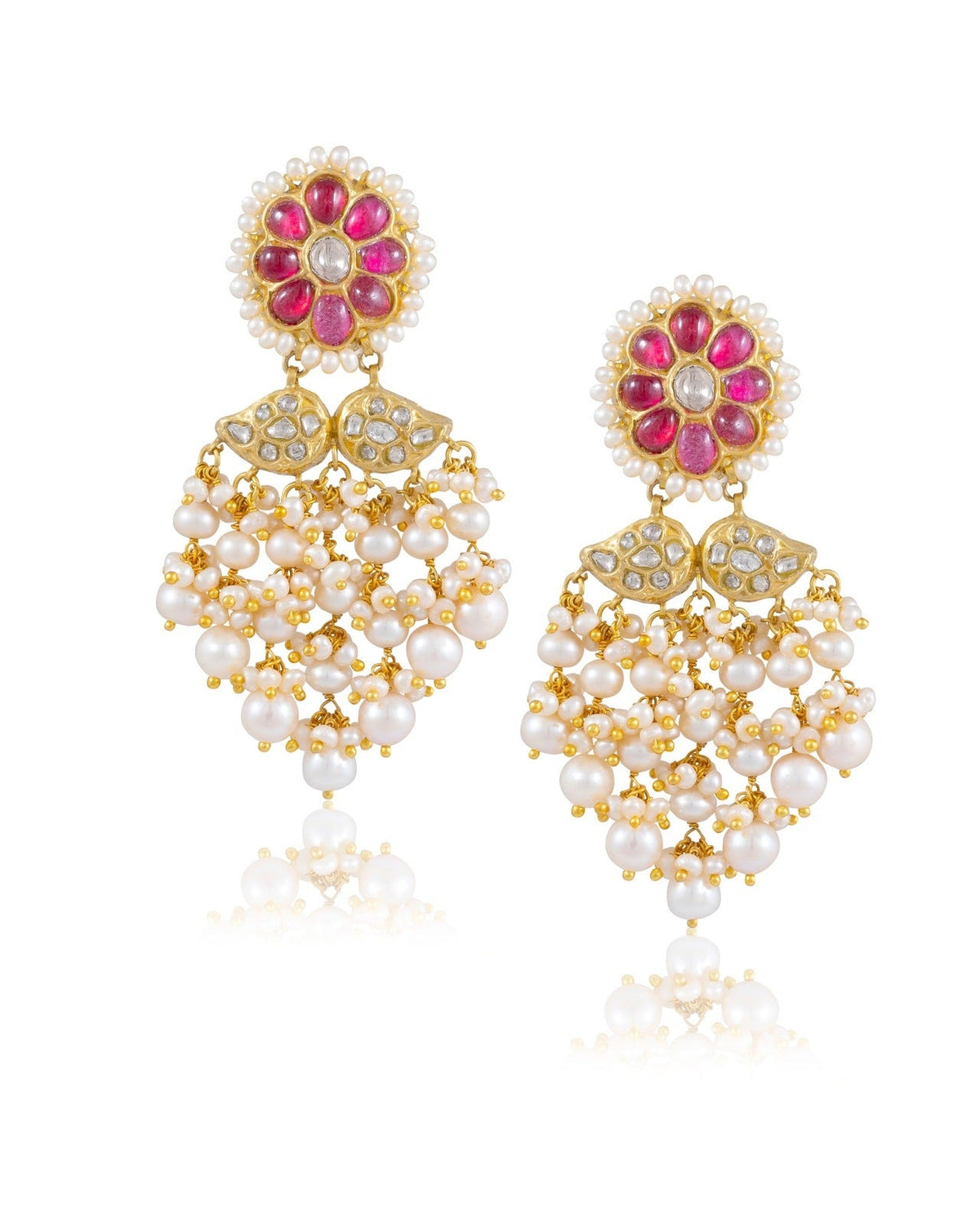 Mughda Choker And Pihu Long Earrings Polki Set
