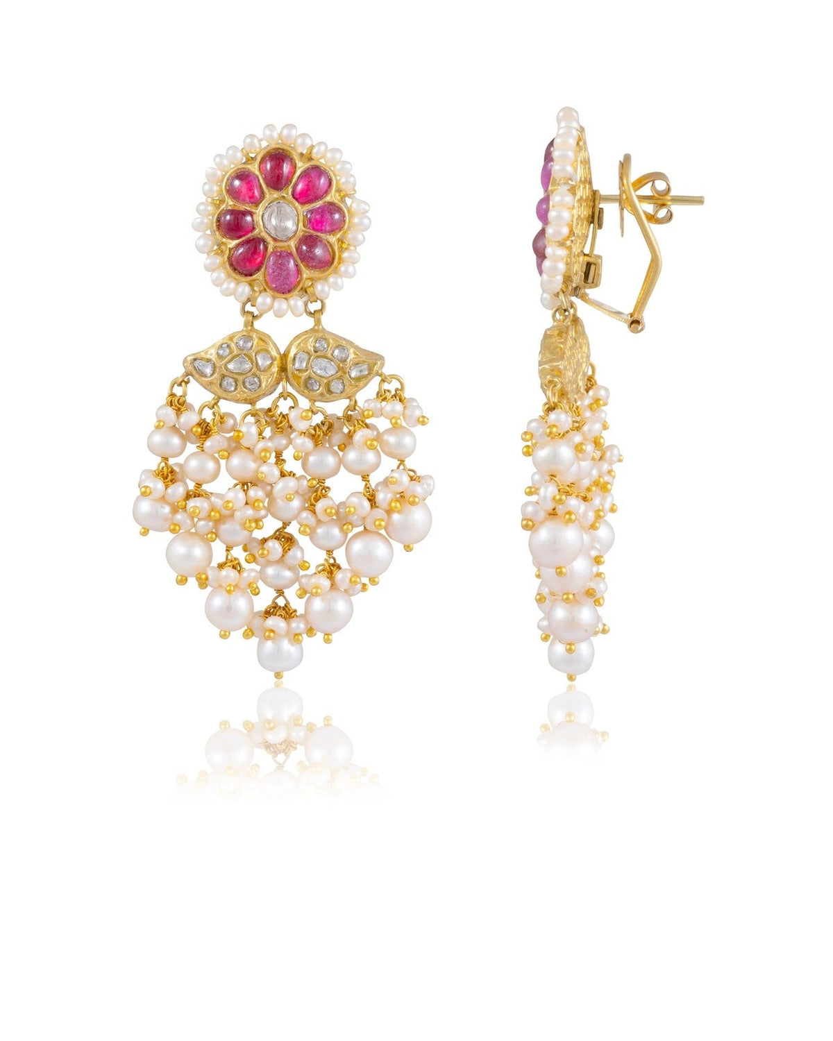 Mughda Choker And Pihu Long Earrings Polki Set