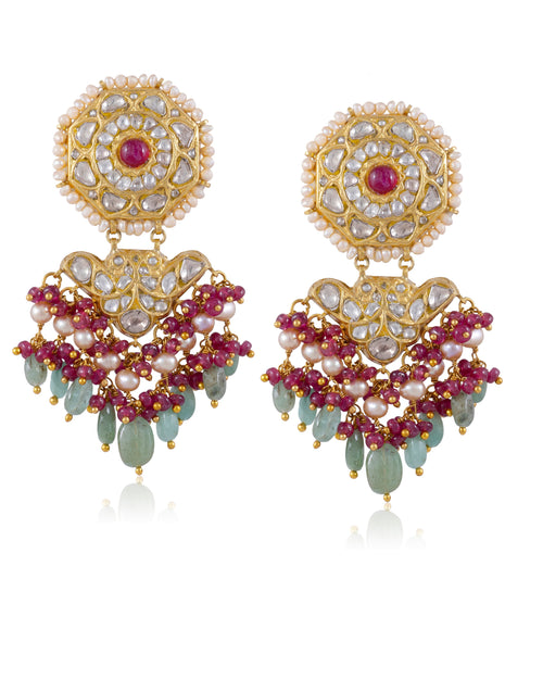 Taisha Polki Long Earrings