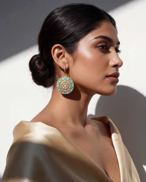 Therese Polki Long Earrings
