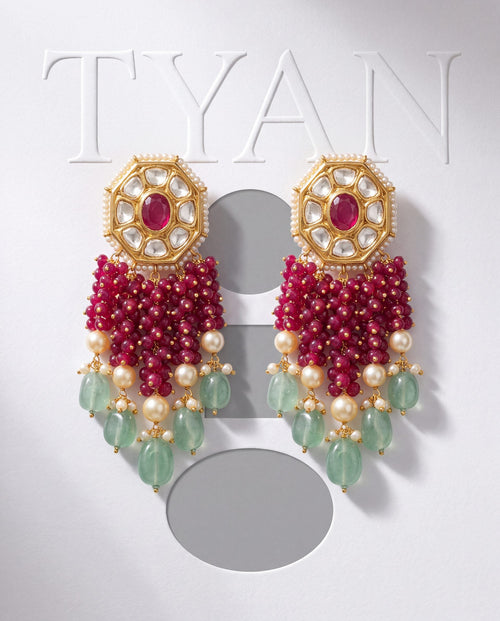 Taisha Polki Long Earrings