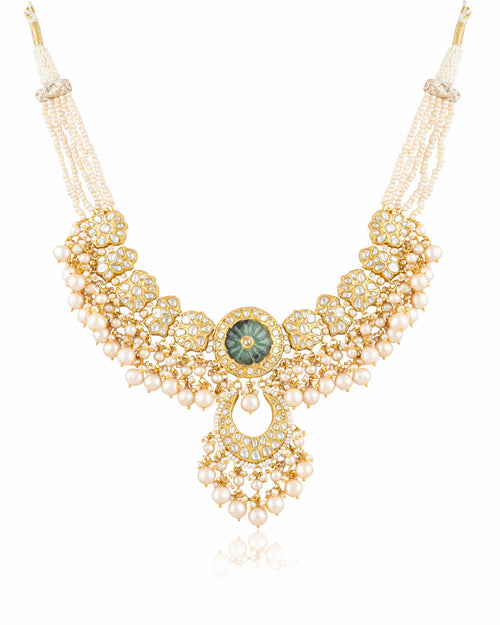 Suhana Necklace And Medha Chandbalis Polki Set