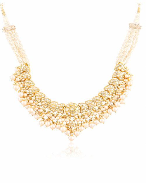 Riyanshi Necklace And Aarzu Tops Polki Set