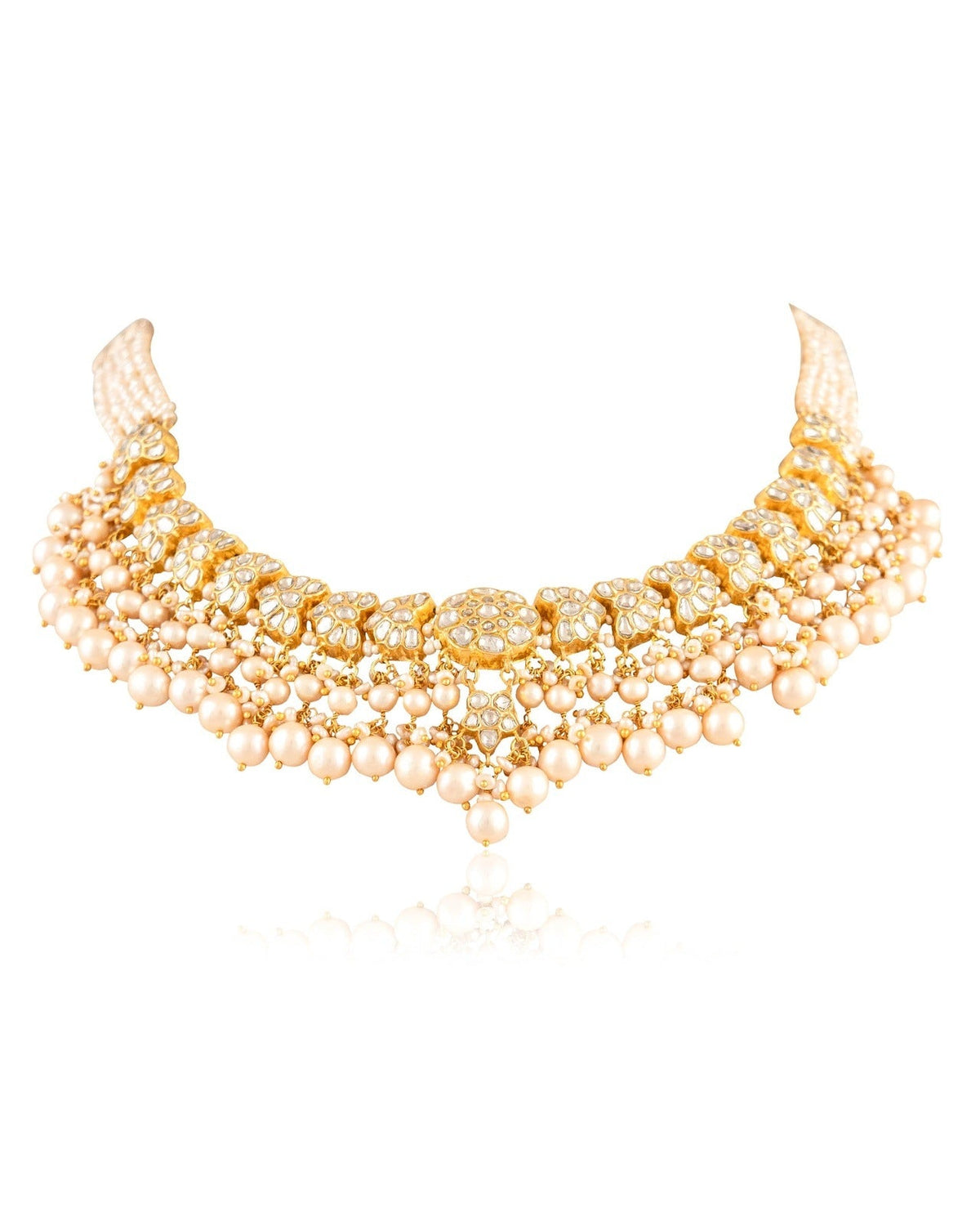 Riyanshi Necklace And Mrinali Tops Polki Set