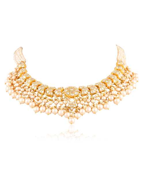 Riyanshi Necklace And Aarzu Tops Polki Set
