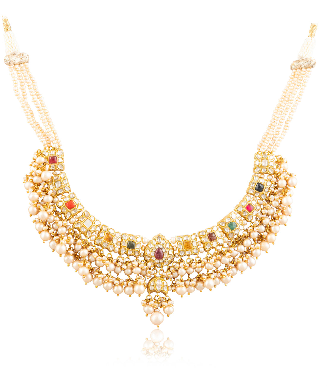 Manvika Necklace And Neeliya Tops Polki Set