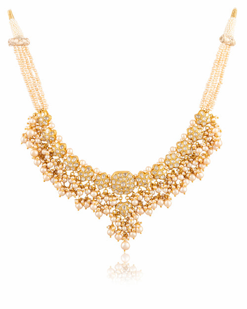 Ruksheen Necklace And Damita Tops Polki Set