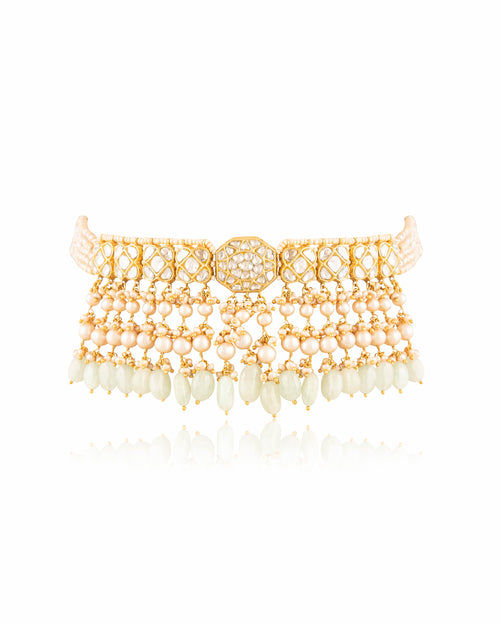 Sharvni Choker And Johanna Tops Polki Set