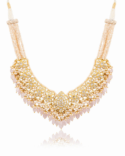 Darshi Necklace And Aayushi Tops Polki Set