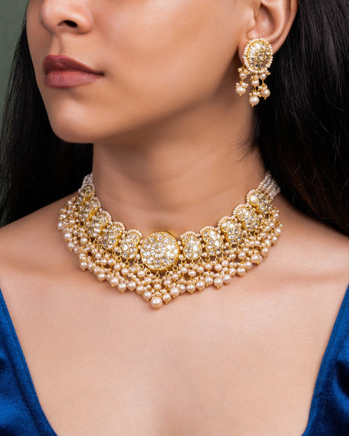 Aparna Necklace And Gurleen Tops Polki Set