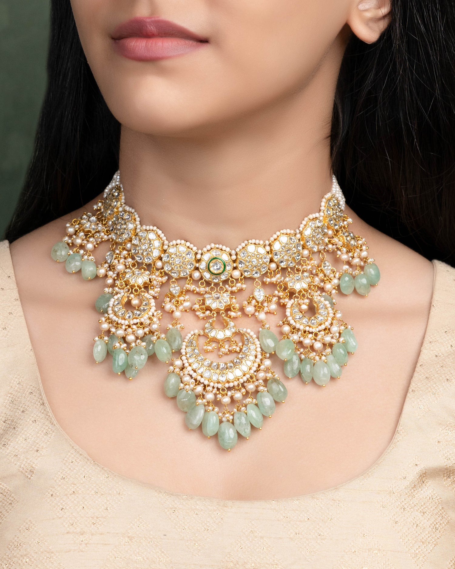 Bridal Necklace Naira Jewellery Vishaka Polki Necklace – Tyaani Jewellery Private Limited