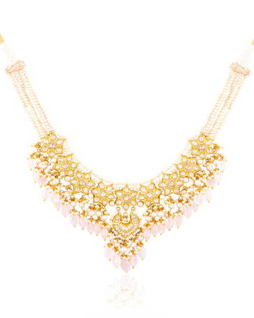 Shika Necklace And Manshi Tops Polki Set