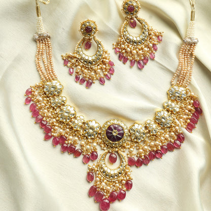 Sheetal Necklace And Mahira Tops Polki Set