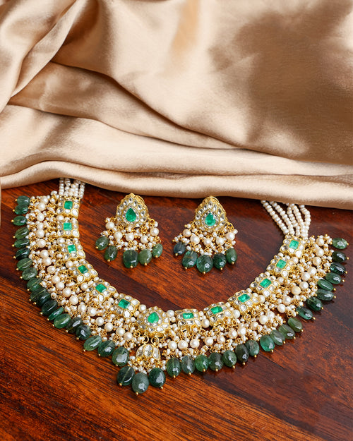 Shruti Necklace And Meghna Tops Polki Set