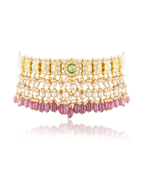 Rumi Choker And Megha Tops Polki Set