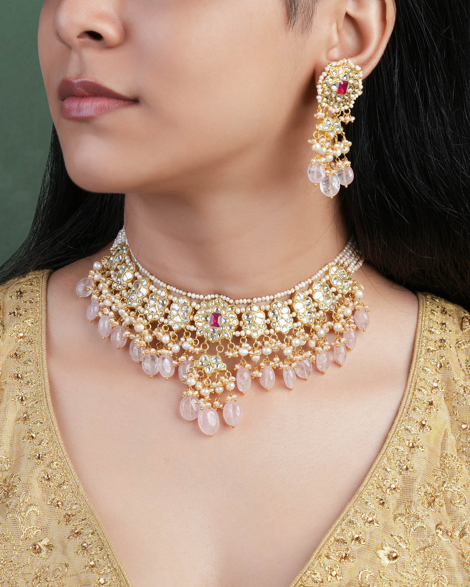 Darshini Polki Long Earrings