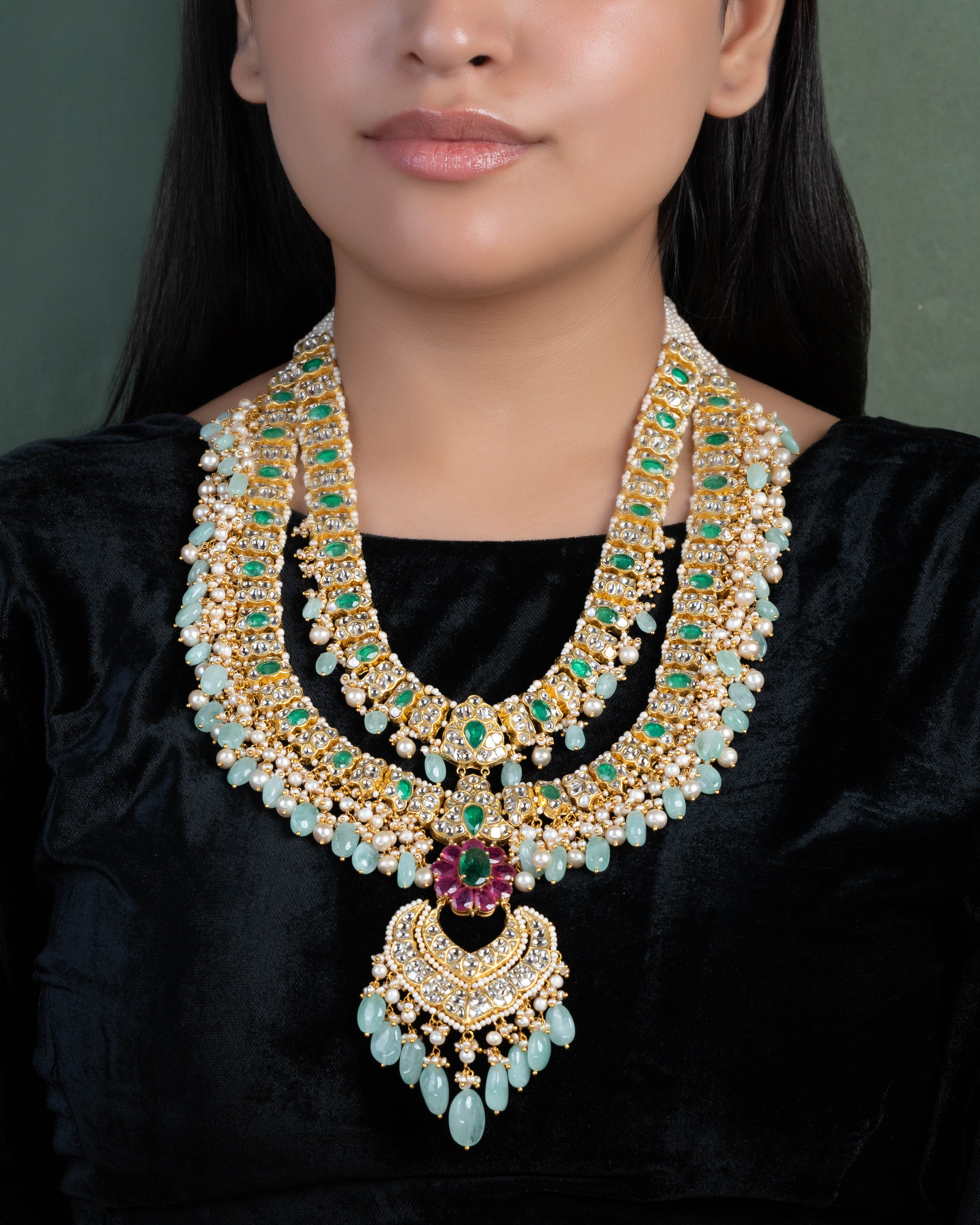 Shravani Polki Long Necklace