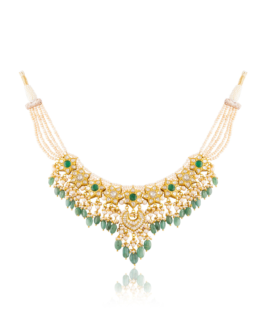 Anushi Necklace And Swastika Tops Polki Set