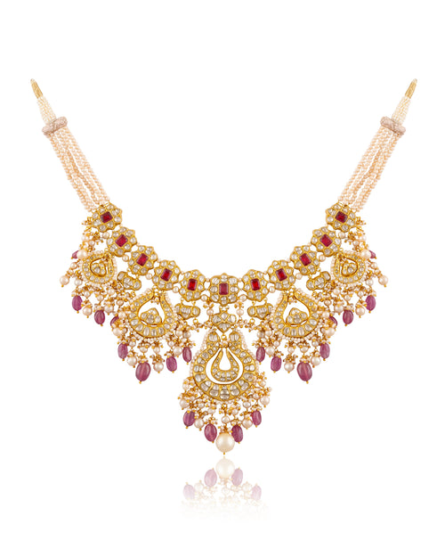 Tanvi Necklace And Radhika Chandbalis Polki Set