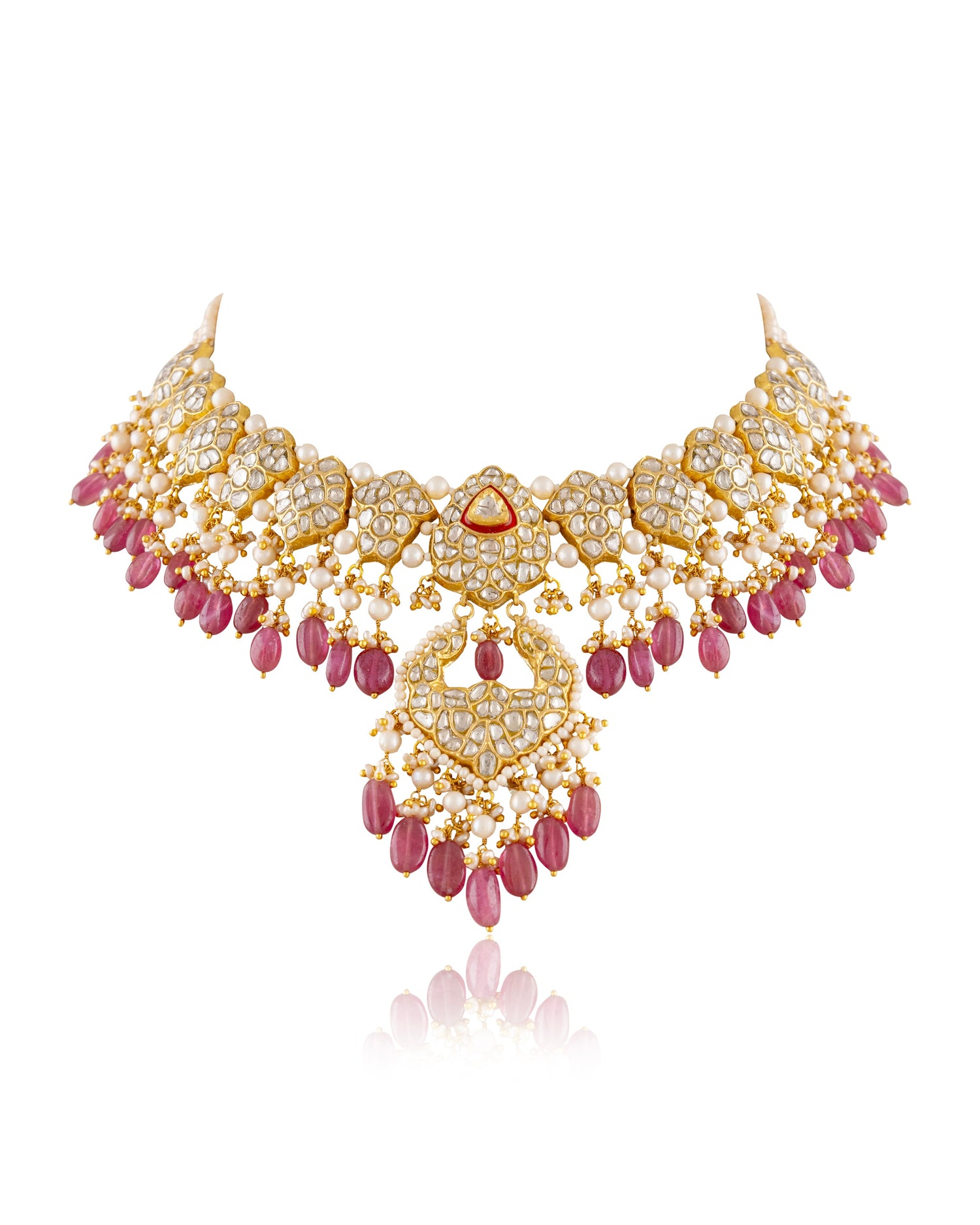 Rekha Necklace And Anjali Chandbalis Polki Set