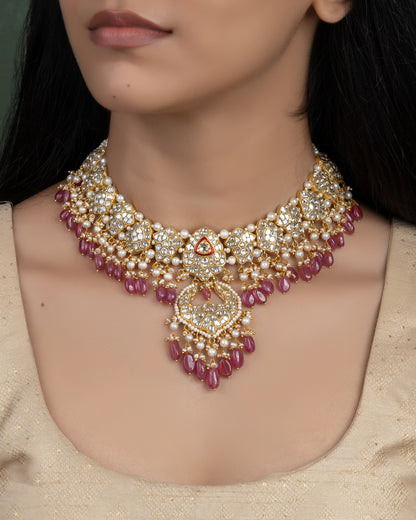 Rekha Necklace And Anjali Chandbalis Polki Set