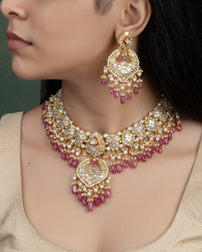 Rekha Necklace And Anjali Chandbalis Polki Set