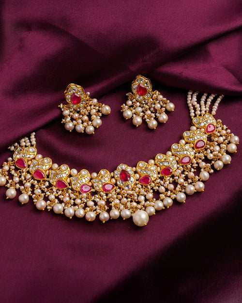 Sharvari Necklace And Sumedha Tops Polki Set