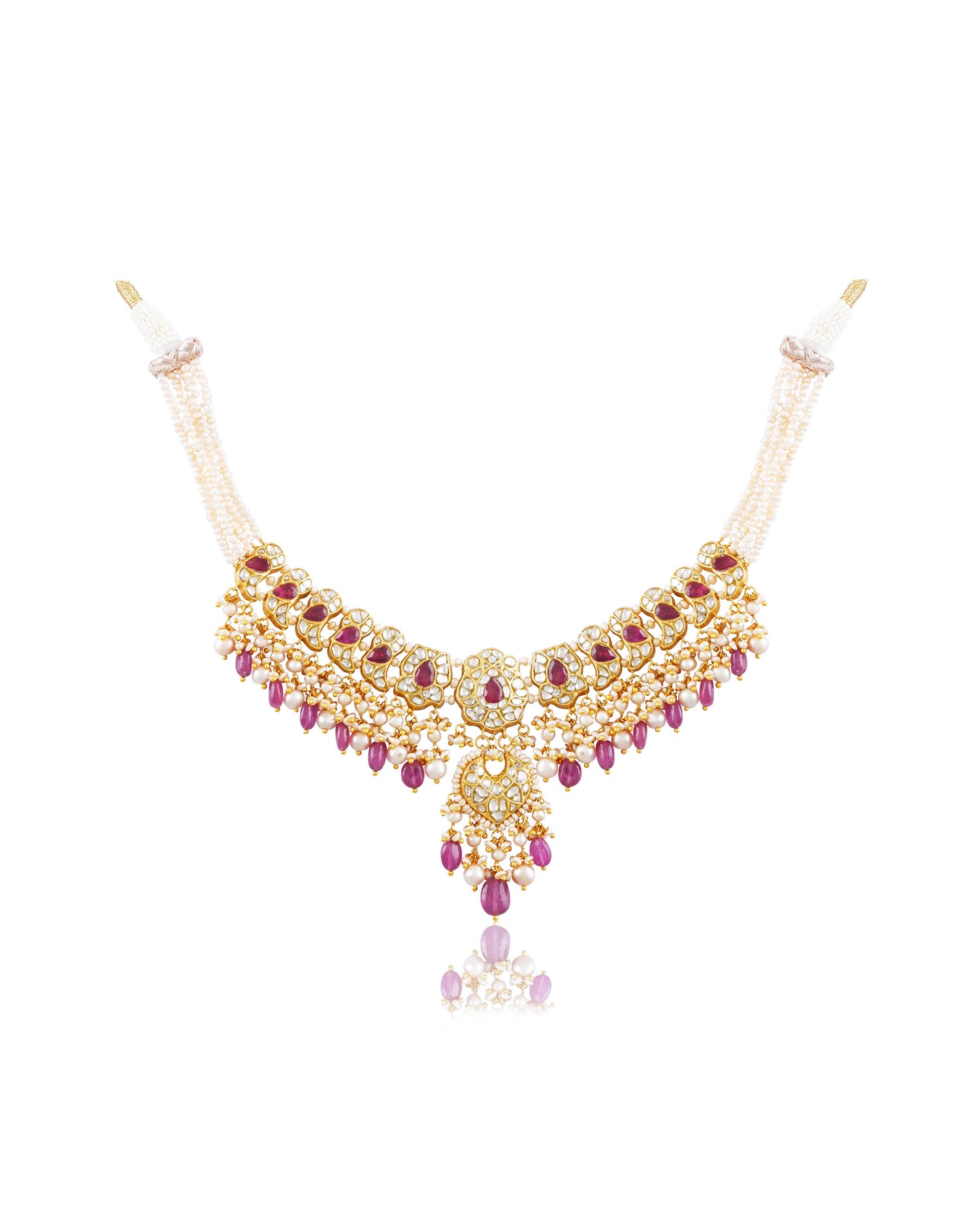 Akriti Necklace And Ritika Chandbalis Polki Set