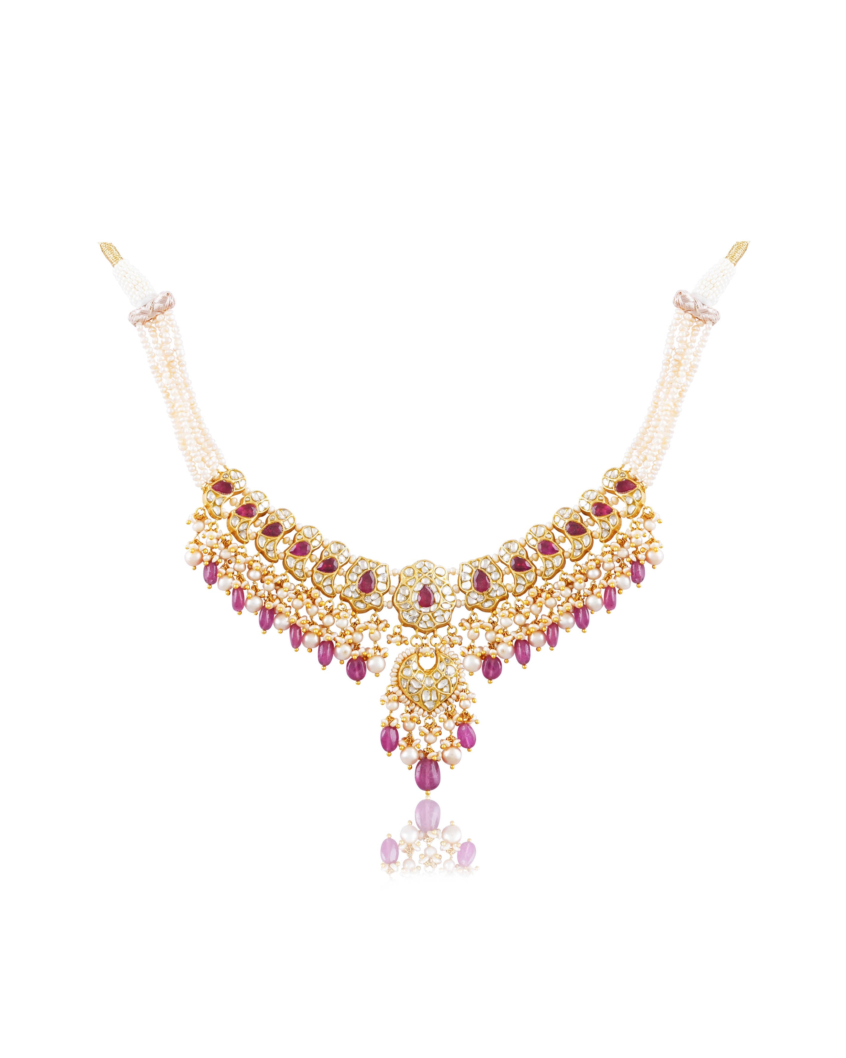 Akriti Necklace And Ritika Chandbalis Polki Set