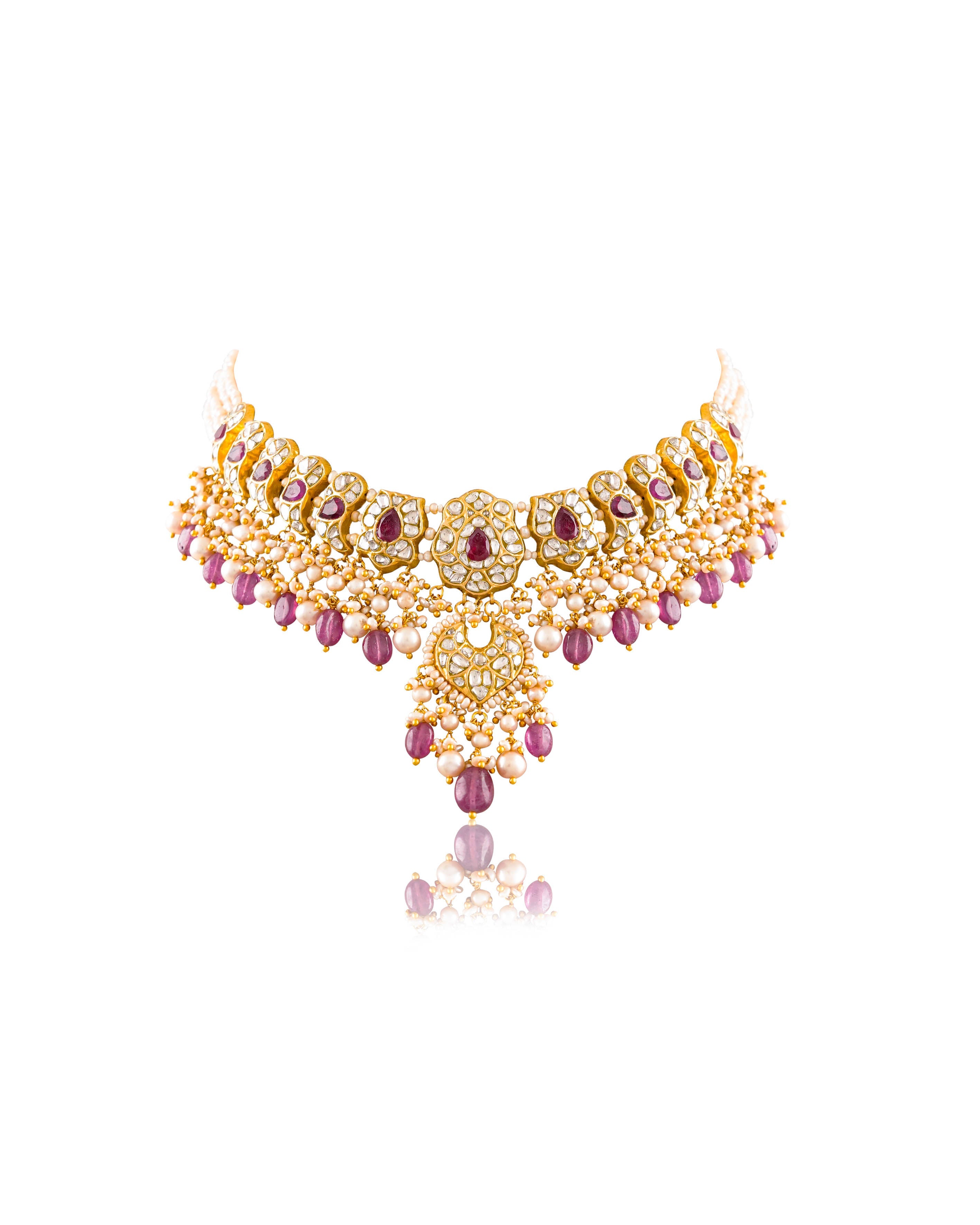 Akriti Necklace And Ritika Chandbalis Polki Set