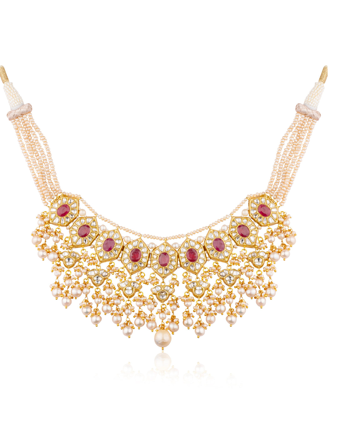 Triya Choker And Ojasvi Long Earrings Polki Set