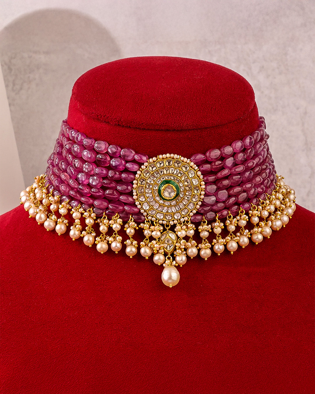 Meghna Polki Bead Choker