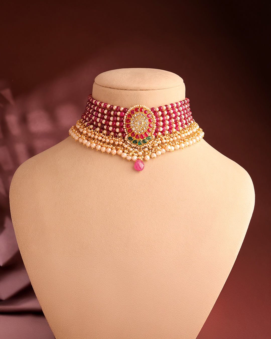 Meena Polki Bead Pendant